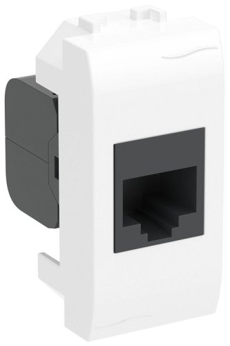 Розетка компьютерная для кабель-канала DKC Brava 1-м. 1 мод. RJ45 5е (разъем Hyperline) белый картинка